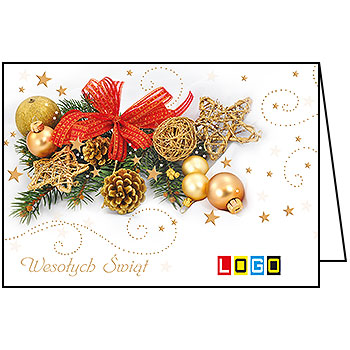 Kartki świąteczne BN1-133 dla firm z Twoim LOGO - Karnet składany BN1
