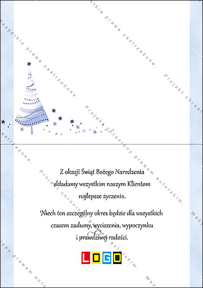 Kartki świąteczne nieskładane - BN1-257 rewers