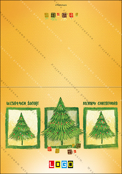 Kartki świąteczne nieskładane - BN1-277 awers