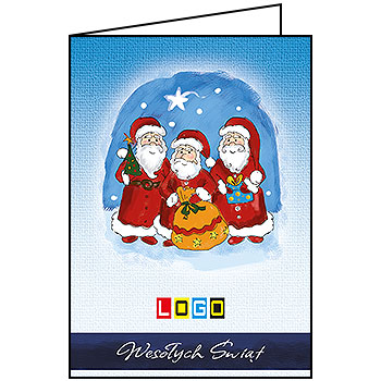 Kartki świąteczne BN1-340 dla firm z Twoim LOGO - Karnet składany BN1
