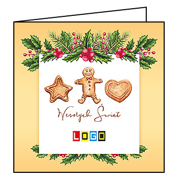 Kartki świąteczne BN2-069 dla firm z Twoim LOGO - Karnet składany BN2