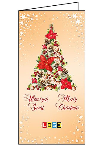 Kartki świąteczne BN3-063 dla firm z Twoim LOGO - Karnet składany BN3