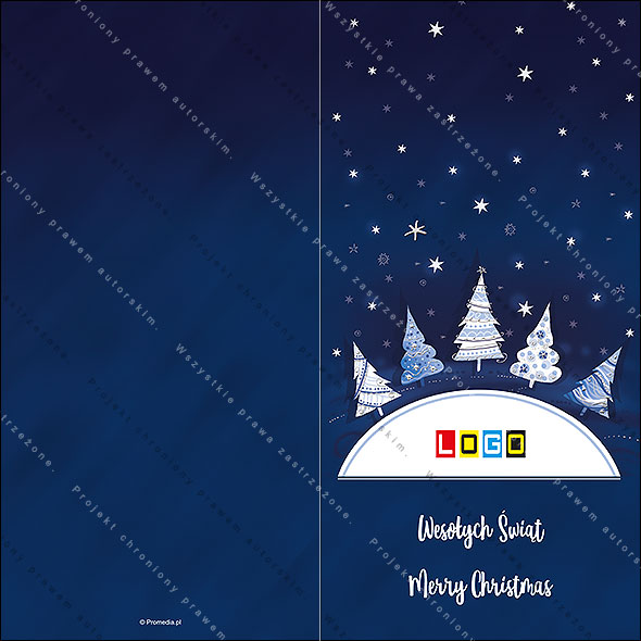 Kartki świąteczne nieskładane - BN3-118 awers