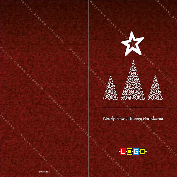 Kartki świąteczne nieskładane - BN3-233 awers