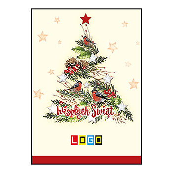 Kartki świąteczne BZ1-065 dla firm z Twoim LOGO - Karnet składany BZ1