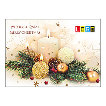 Kartki świąteczne BZ1-125 dla firm z Twoim LOGO - Karnet składany BZ1