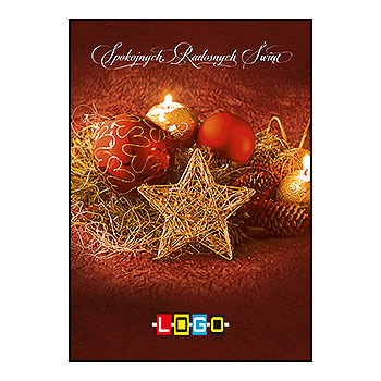 Kartki świąteczne BZ1-152 dla firm z Twoim LOGO - Karnet składany BZ1