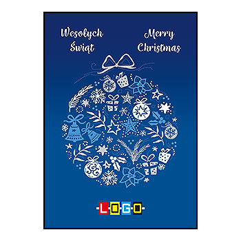 Kartki świąteczne BZ1-211 dla firm z Twoim LOGO - Karnet składany BZ1