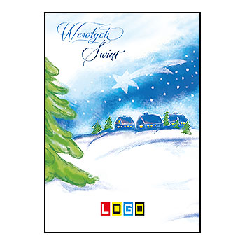 Kartki świąteczne BZ1-342 dla firm z Twoim LOGO - Karnet składany BZ1