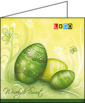 Kartki wielkanocne WN2-007 dla firm z Twoim LOGO - Karnet składany WN2