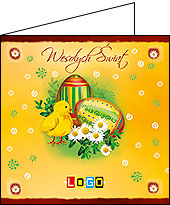 Kartki wielkanocne WN2-015 dla firm z Twoim LOGO - Karnet składany WN2