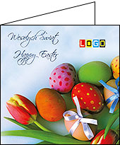 Kartki wielkanocne WN2-040 dla firm z Twoim LOGO - Karnet składany WN2